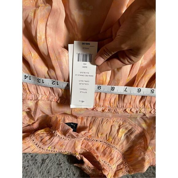 NWT French connection puff sleeves ruffle detail blouse size x small - Picture 8 of 9